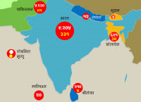 दक्षिण एसियामा भारत र पाकिस्तान कोरोनाभाइरसको ‘हटस्पट’, भुटान, माल्दिभ्स र नेपालमा संक्रमित कम