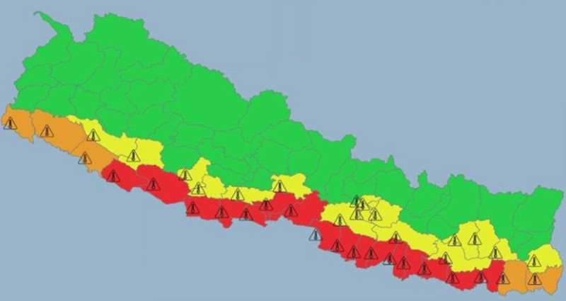 देशका चार स्थानको अधिकतम तापक्रममा ‘रेकर्ड ब्रेक’, १४ स्थानको तापक्रम महीनाकै उच्च